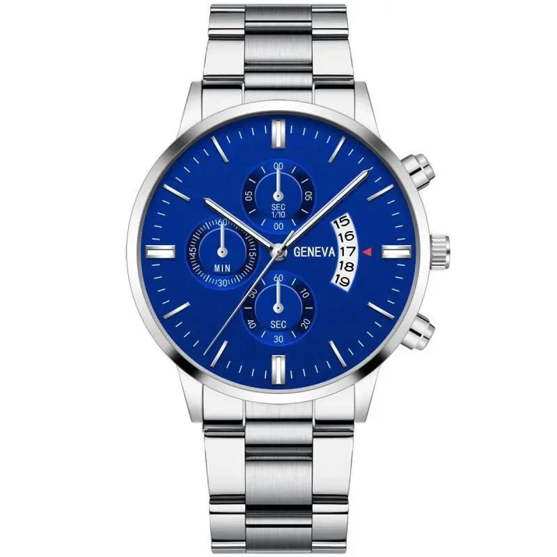 Elegant quartz watch and bracelet set from Corporación Turística, featuring a sleek design and matching accessories.