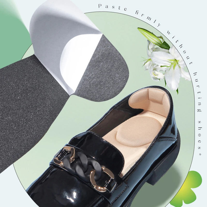 Four pairs of black viscoelastic foam insoles for women, suitable for shoe sizes EU 35-39, by Corporación Turística.