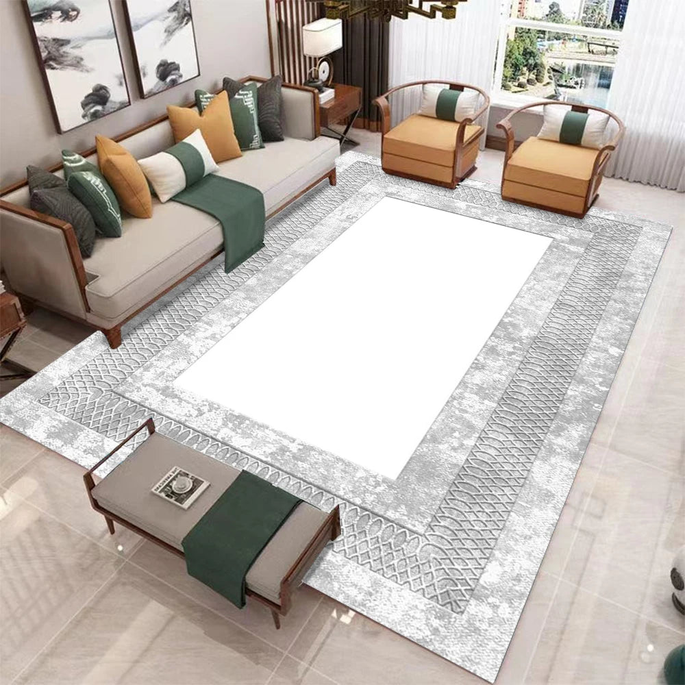 Luxurious Nordic geometric rug by Corporación Turística featuring modern patterns on a cozy, stylish floor covering.