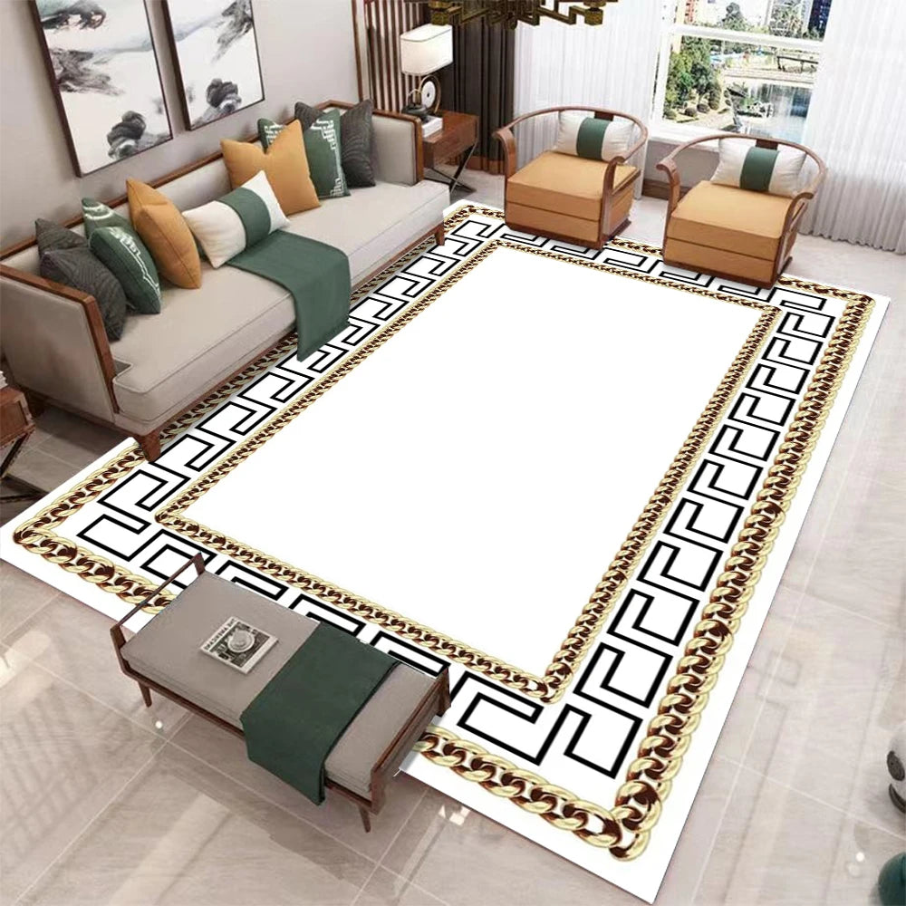 Luxury Nordic geometric rug by Corporación Turística, featuring modern patterns and soft textures for stylish home decor.