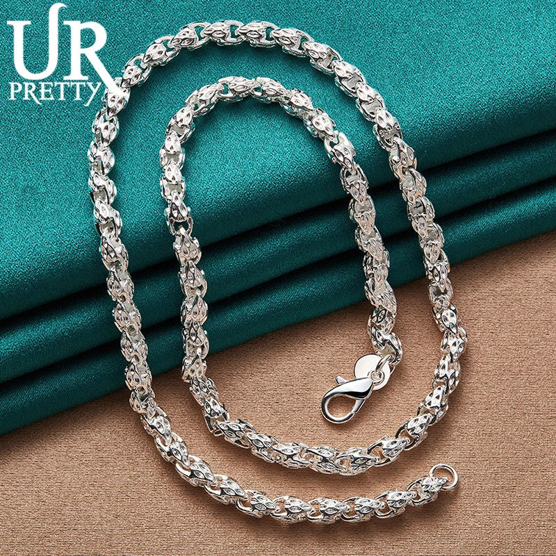 Sterling silver URPRETTY beaded necklace with a 50cm chain, crafted by Corporación Turística, featuring 925 silver beads.