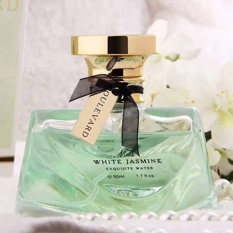 Luxury jasmine nocturne perfume spray in a 50ml bottle with elegant design by Corporación Turística.