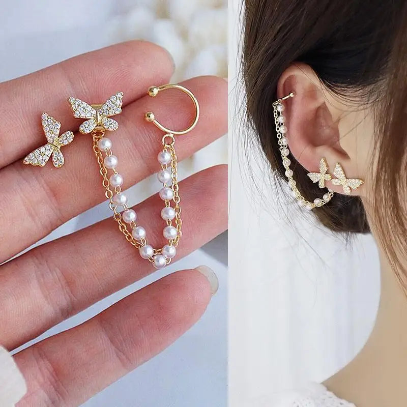 Silver 92% crystal hollow swan earrings with needle design, featuring elegant green crystal accents.
