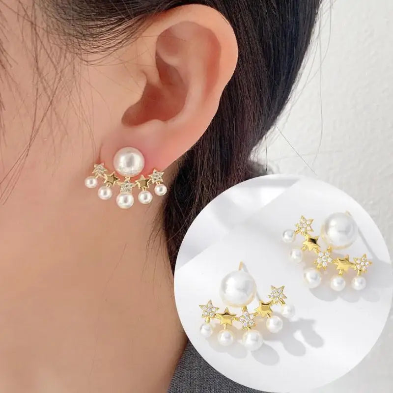 Silver 92% crystal hollow swan earrings with needle-style design, featuring elegant green accents.