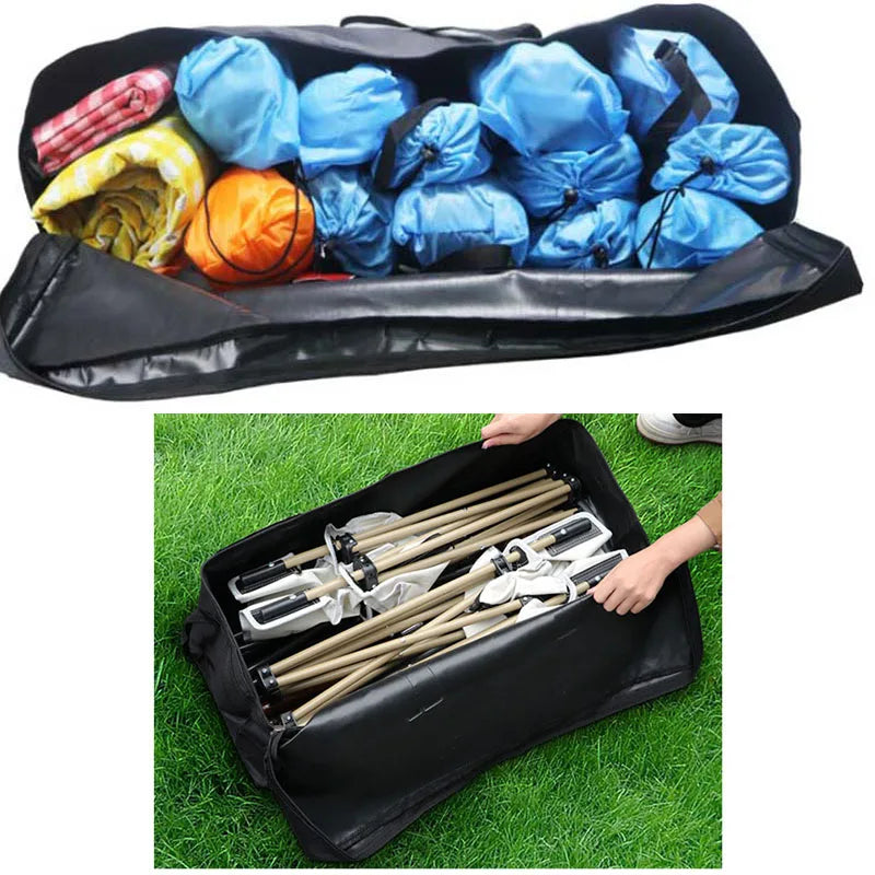 55L camping gear storage bag by Corporación Turística, durable coffee-colored outdoor equipment organizer for travel and camping.