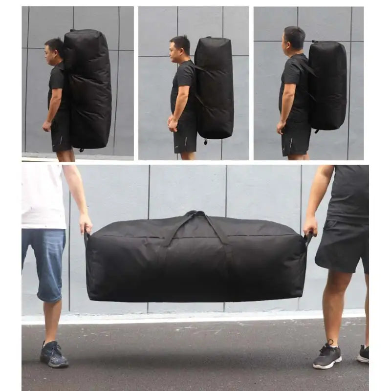 55L camping gear storage bag by Corporación Turística, durable coffee-colored backpack for travel and outdoor camping equipment.