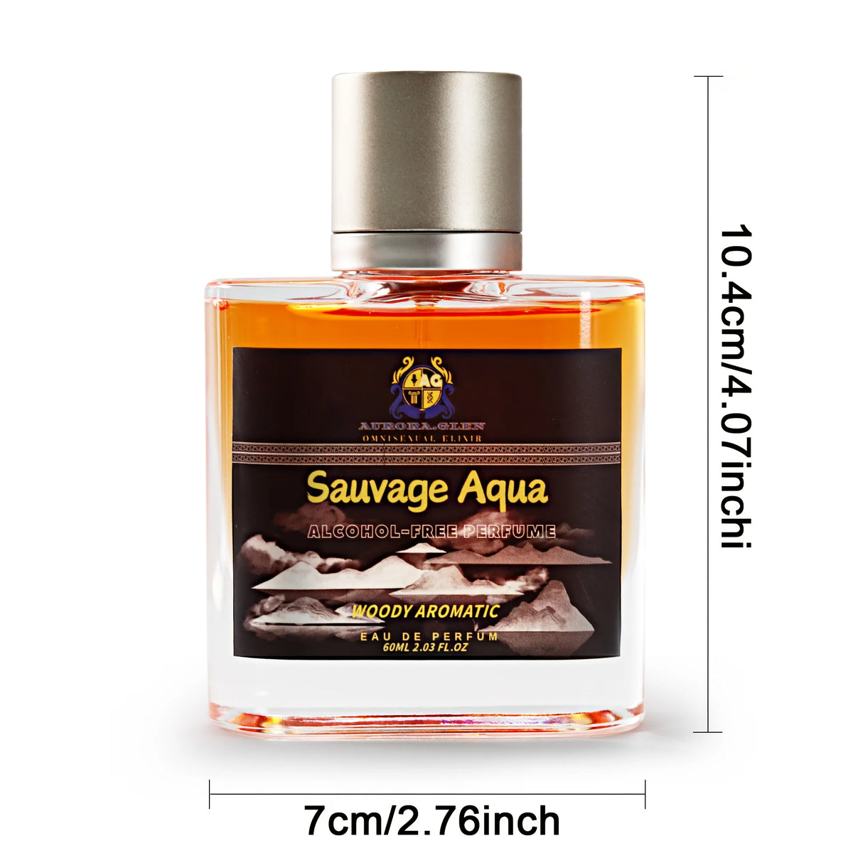 A 60 ml bottle of Corporación Turística aromatic essential oil with a clear label and dropper cap, designed for lasting aroma.