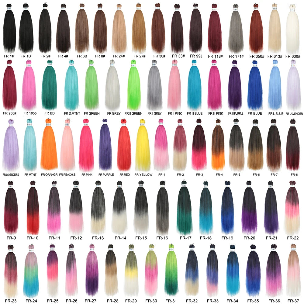 Colorful 26-inch synthetic pre-stretched jumbo hair extension by Corporación Turística, displayed in a vivid, multi-colored bundle.