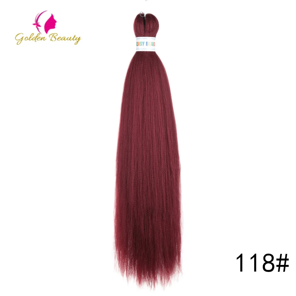 Colorful 26-inch pre-stretched synthetic hair jumbo bundle by Corporación Turística, displayed in vibrant shades for hairstyling.