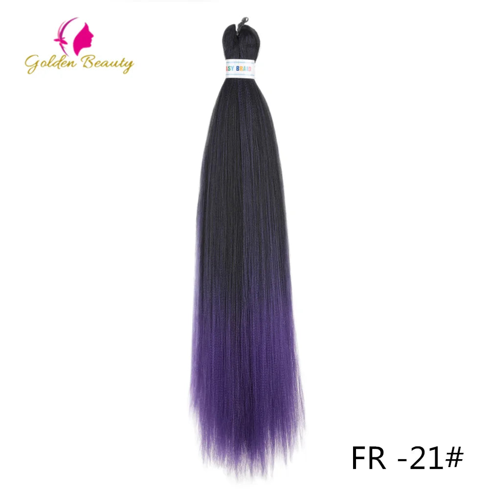 Colorful 26-inch synthetic pre-stretched jumbo hair extension by Corporación Turística, shown in vibrant rainbow hues.
