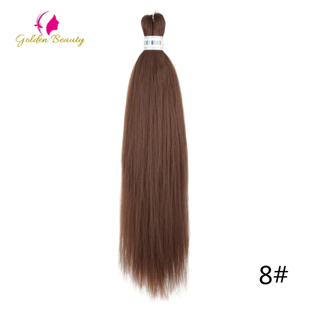 Colorful 26-inch pre-stretched synthetic hair jumbo bundle from Corporación Turística, shown in vibrant shades.