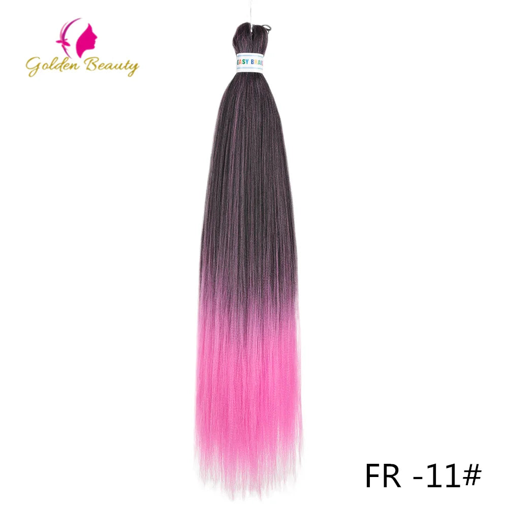 Colorful 26-inch synthetic pre-stretched jumbo hair extension from Corporación Turística, displayed in vibrant shades for styling.
