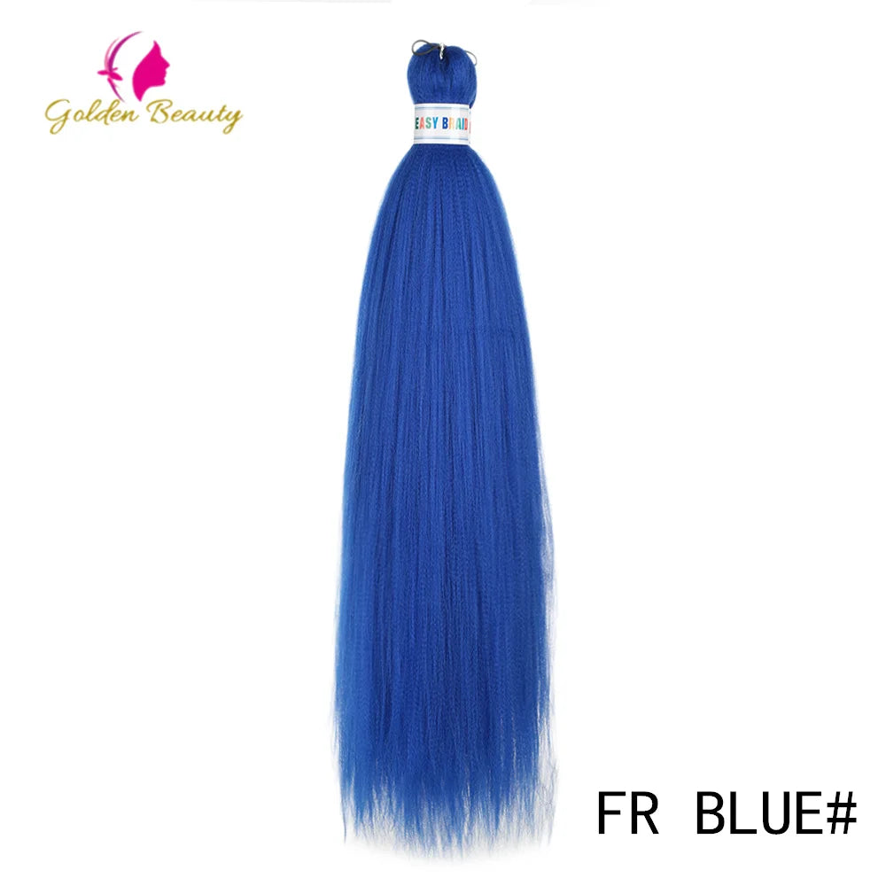 Colorful 26-inch pre-stretched synthetic hair jumbo bundle from Corporación Turística, showcasing vibrant shades and texture.