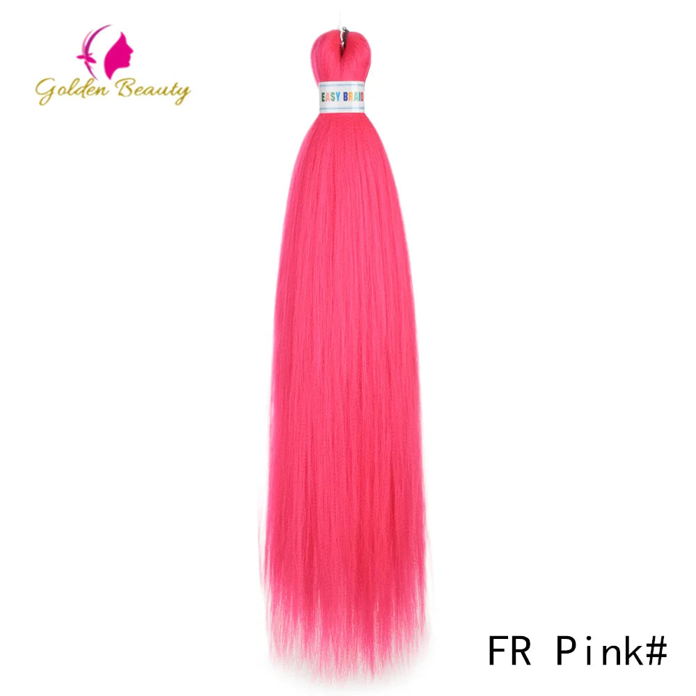 Colorful 26-inch synthetic pre-stretched jumbo hair extension from Corporación Turística, shown in vibrant hues and detailed texture.