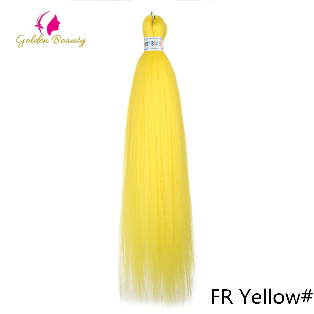Colorful 26-inch synthetic pre-stretched hair jumbo bundle from Corporación Turística, shown in vibrant shades.