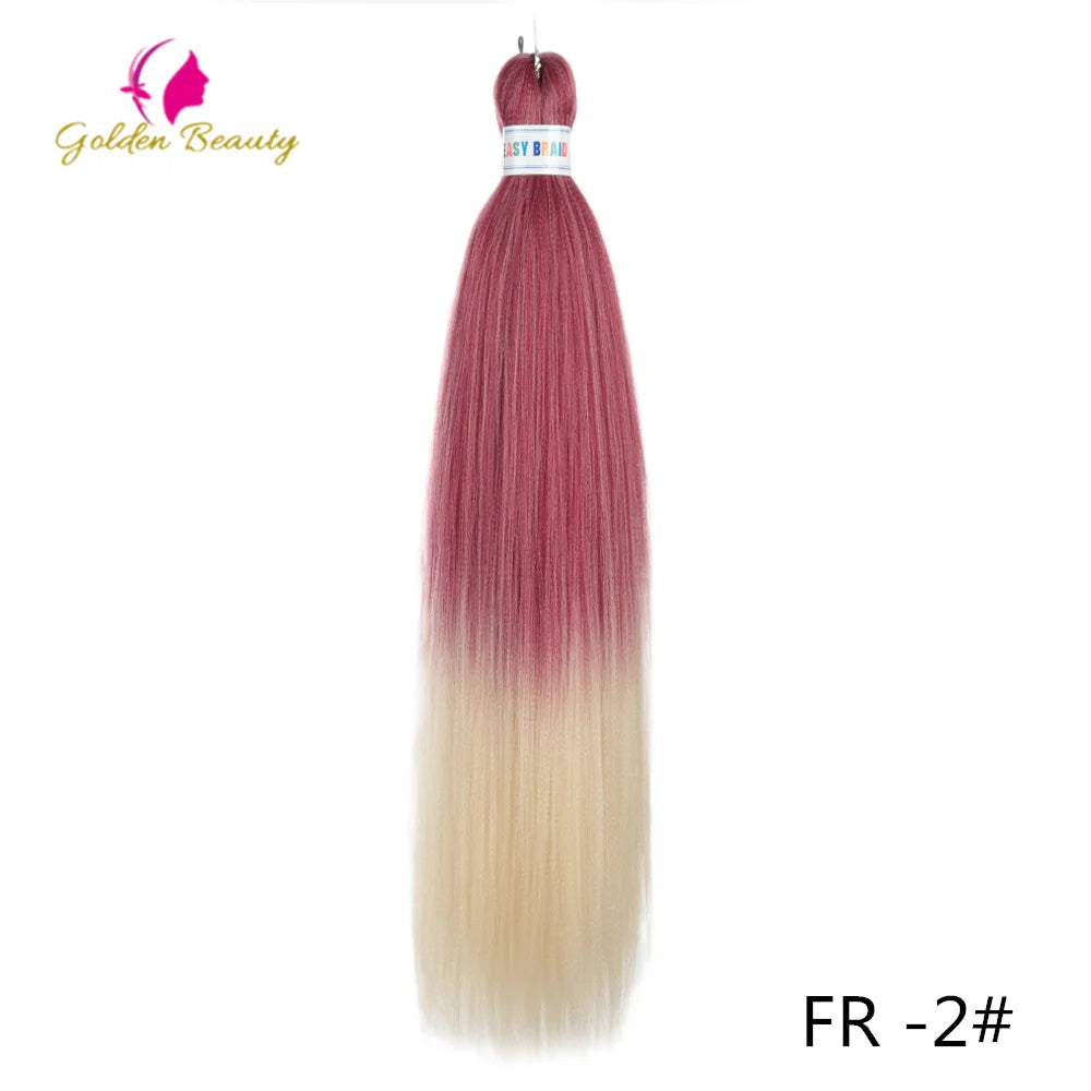 Colorful 26-inch synthetic pre-stretched jumbo hair extensions by Corporación Turística displayed in the image.