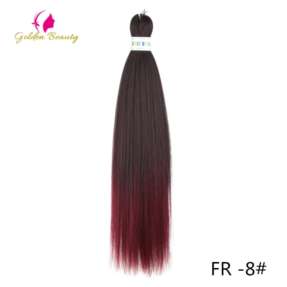Colorful 26-inch pre-stretched synthetic hair jumbo bundle from Corporación Turística, shown in vibrant shades.