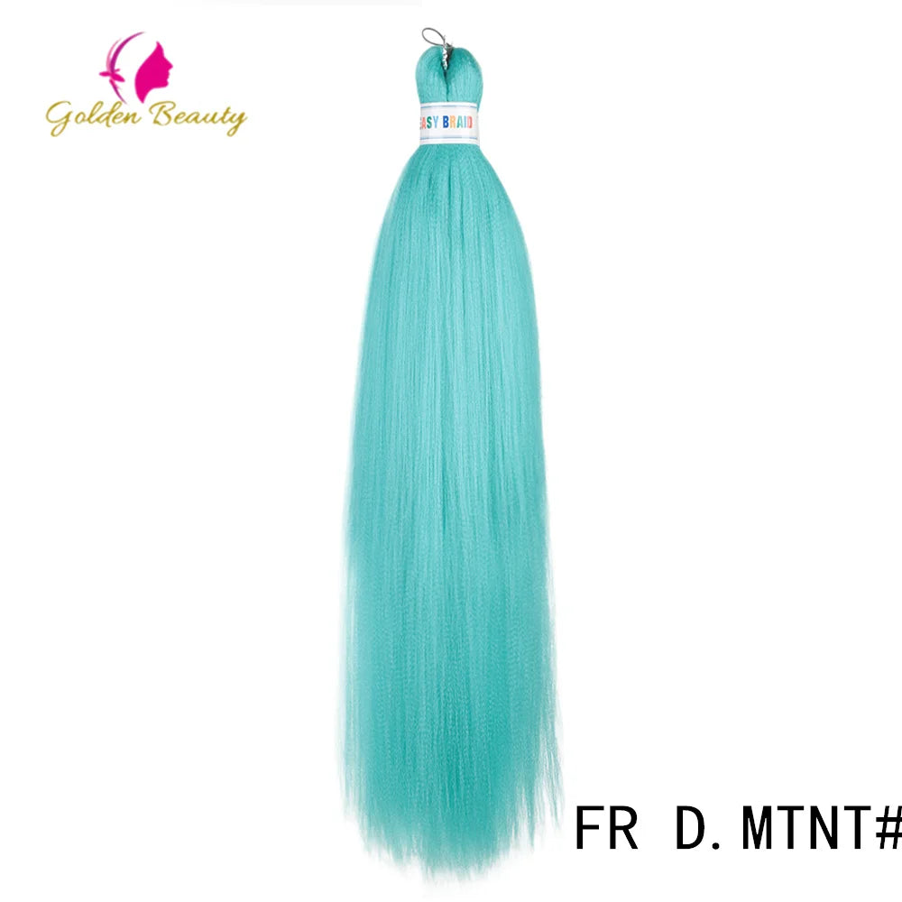 Colorful 26-inch pre-stretched synthetic hair jumbo bundle by Corporación Turística, displayed in vibrant shades.