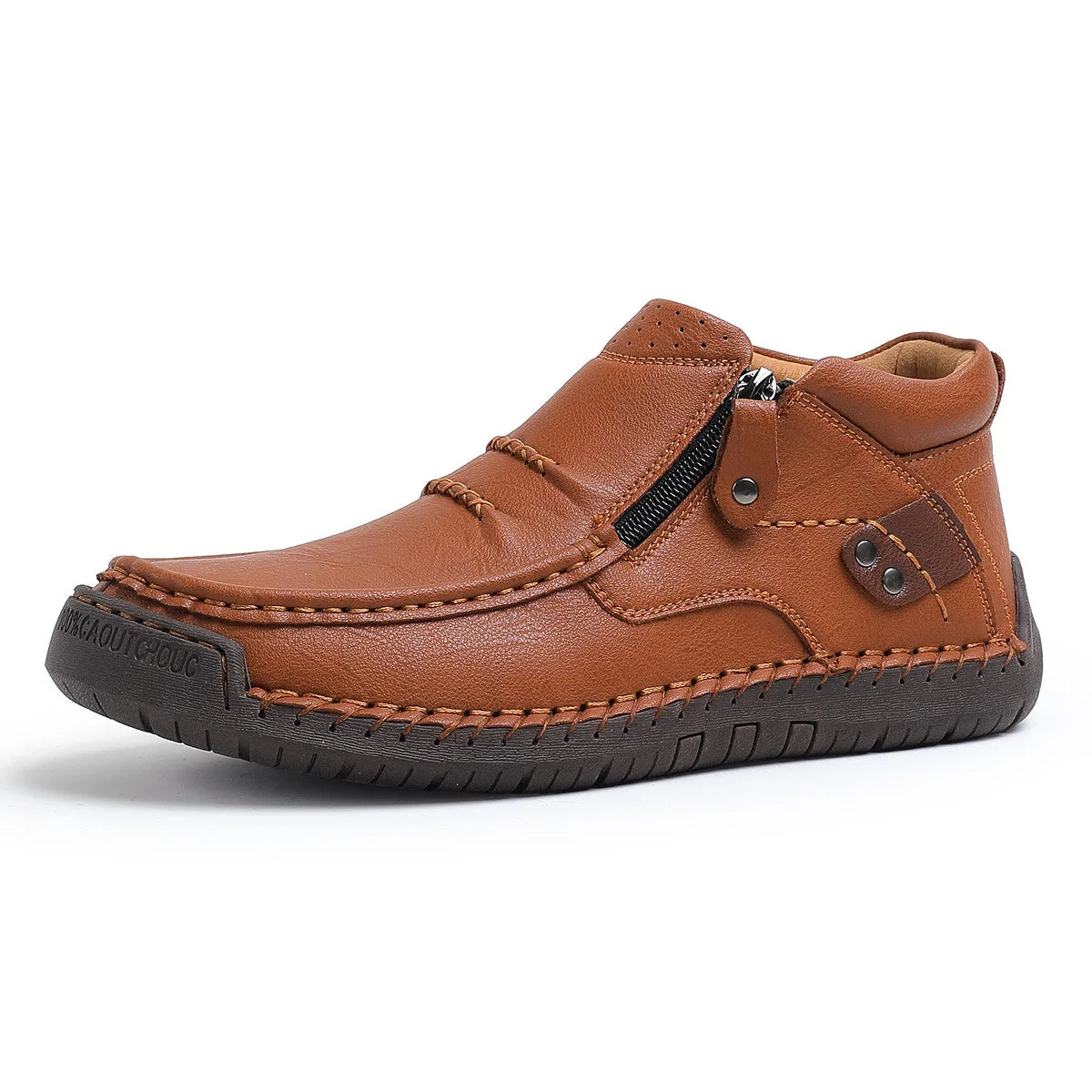 Light brown men's classic leather boots from Corporación Turística, featuring a stylish design and sturdy construction.