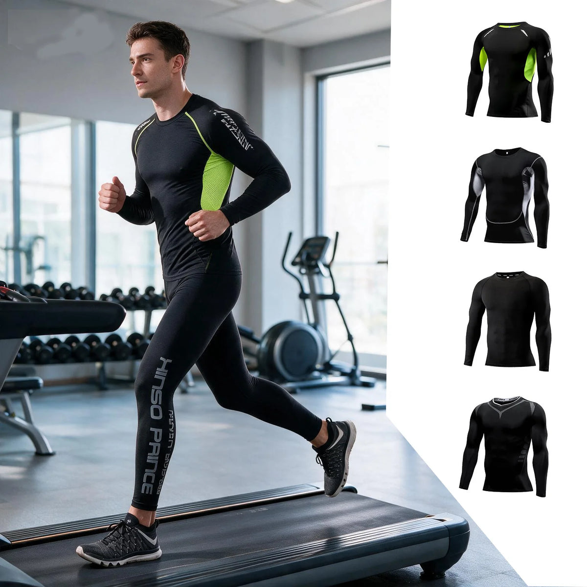 Men's compression sports set by Corporación Turística, includes athletic suit designed for active wear and optimal support.