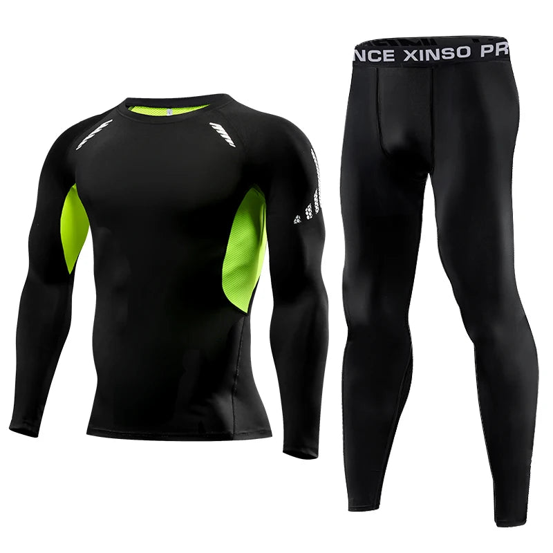 Men's compression sports set by Corporación Turística, includes athletic top and bottom for active wear, size 50-60 kg.