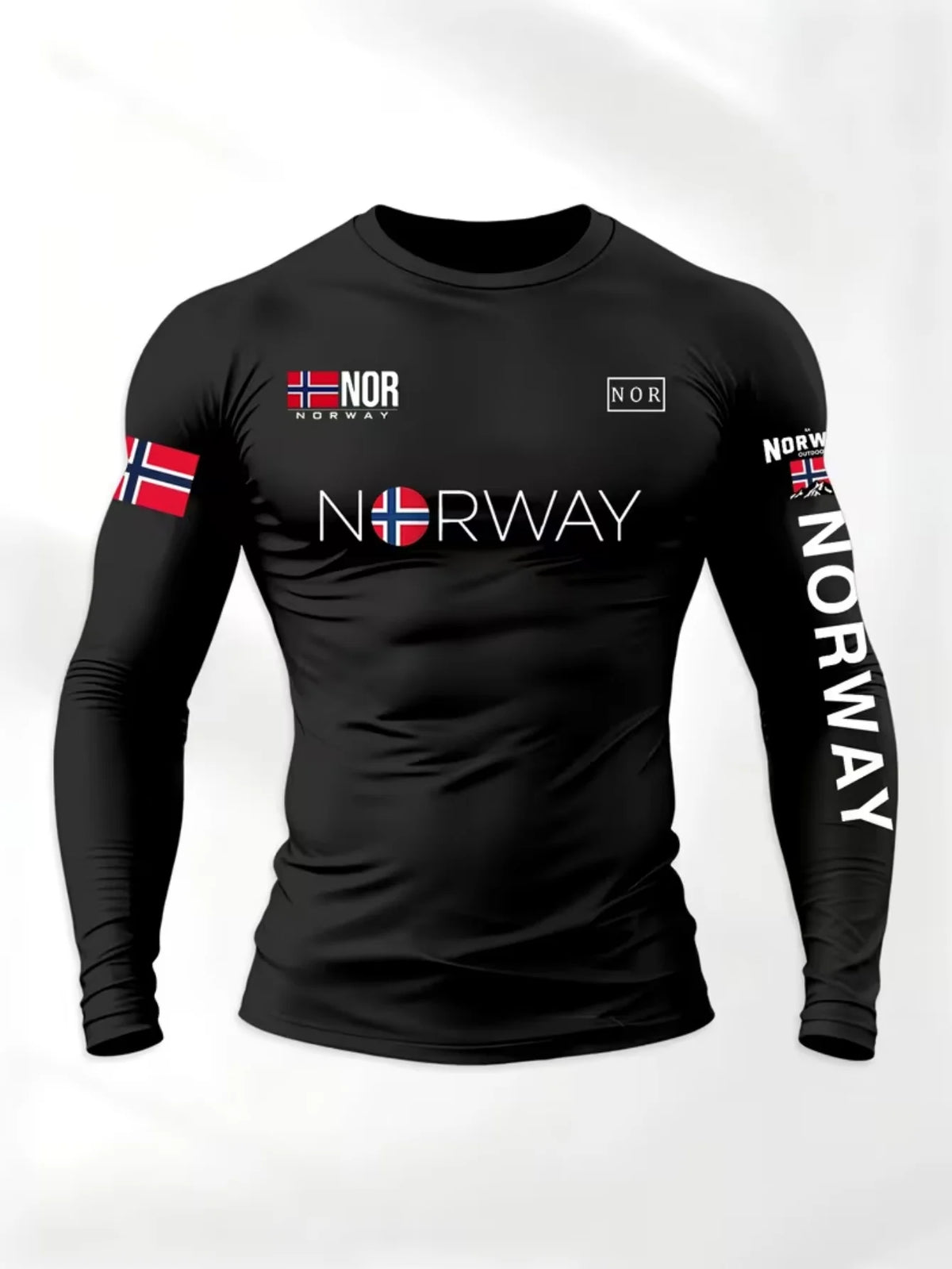 Men's high-elastic compression fit T-shirt by Corporación Turística, form-fitting athletic shirt for active wear.
