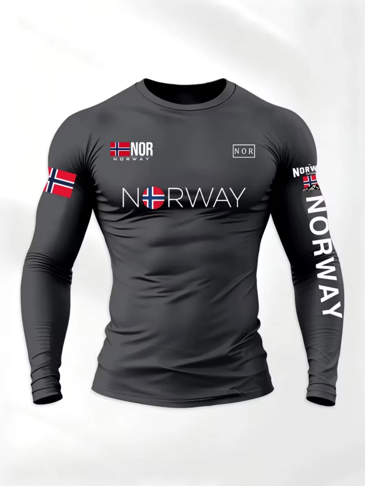 Men's high-elastic compression fitting T-shirt by Corporación Turística, designed for athletic support and comfort.