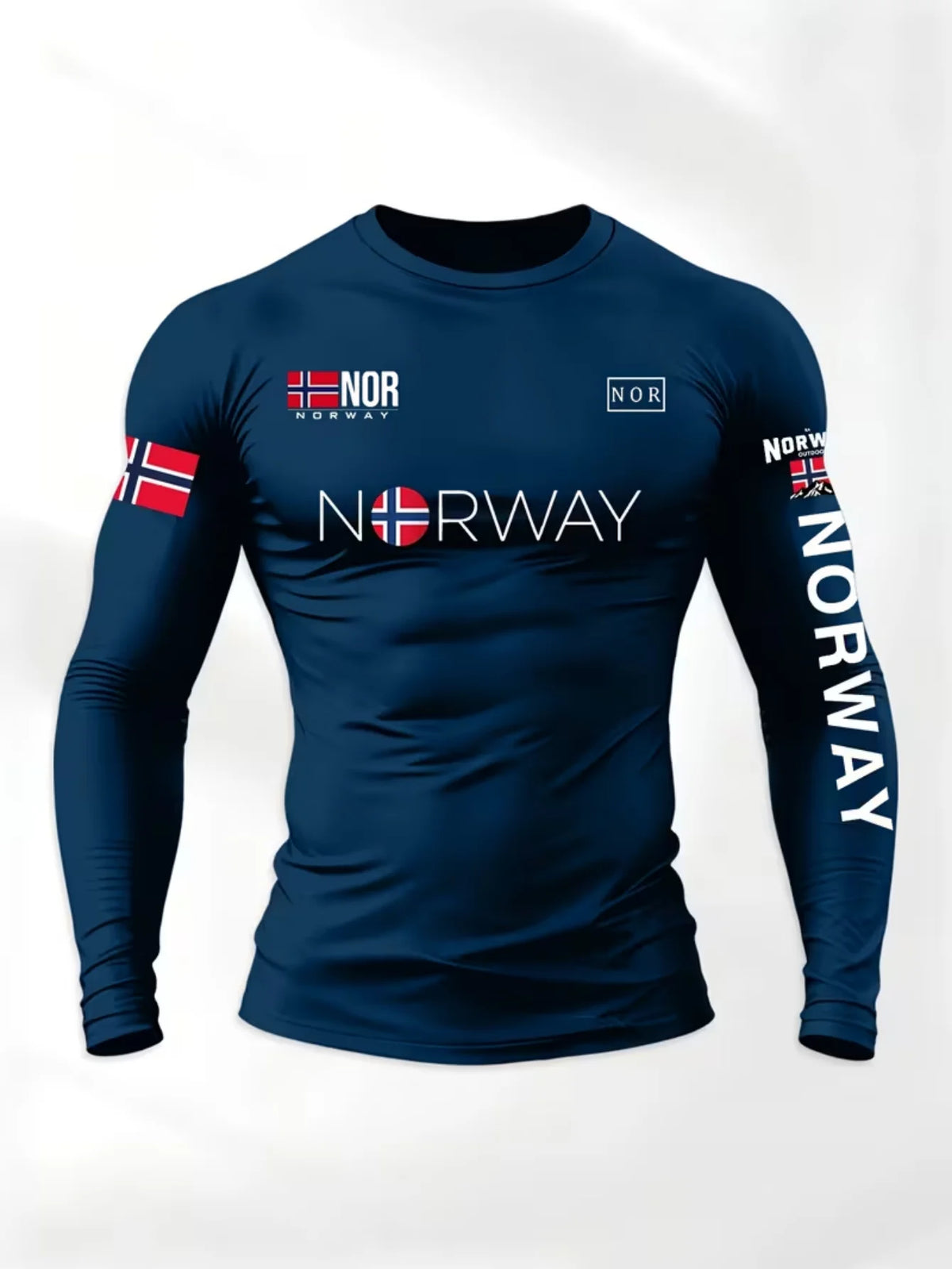 Men's high-elastic compression fitting T-shirt from Corporación Turística, snug and supportive athletic wear for active use.
