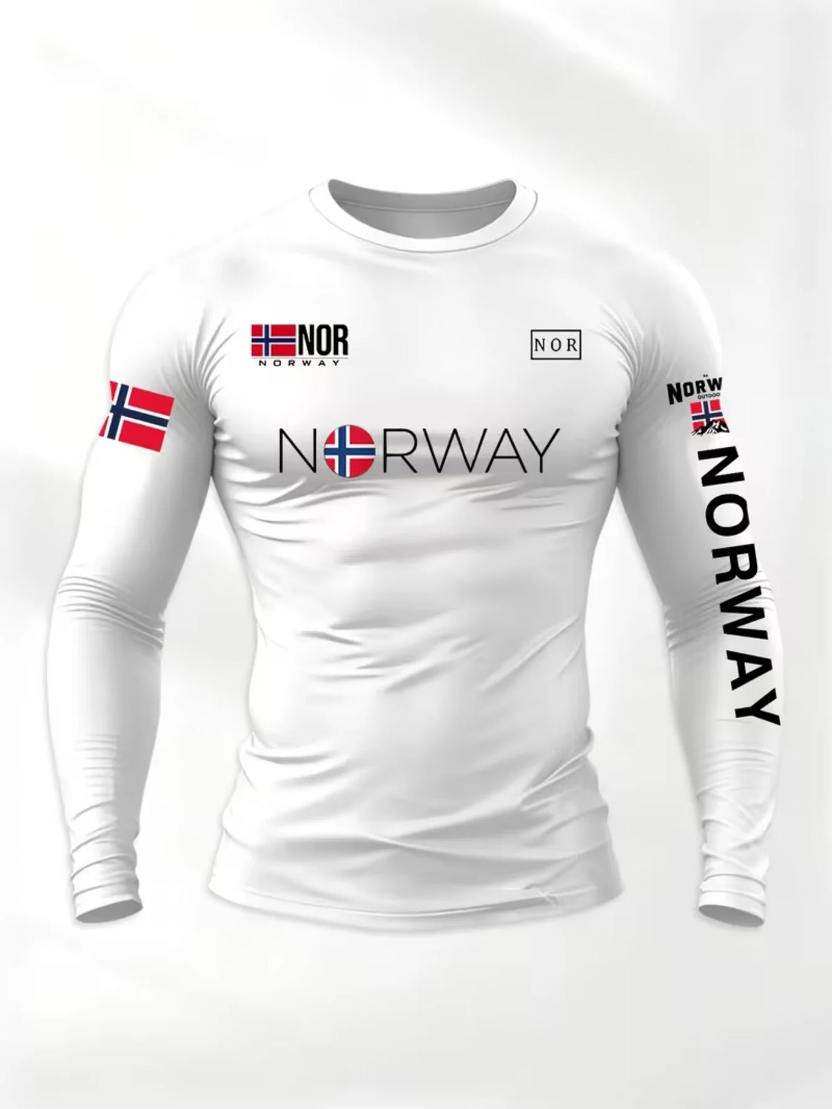 High-elastic men's compression fitted T-shirt by Corporación Turística, showcasing its snug fit and breathable fabric.