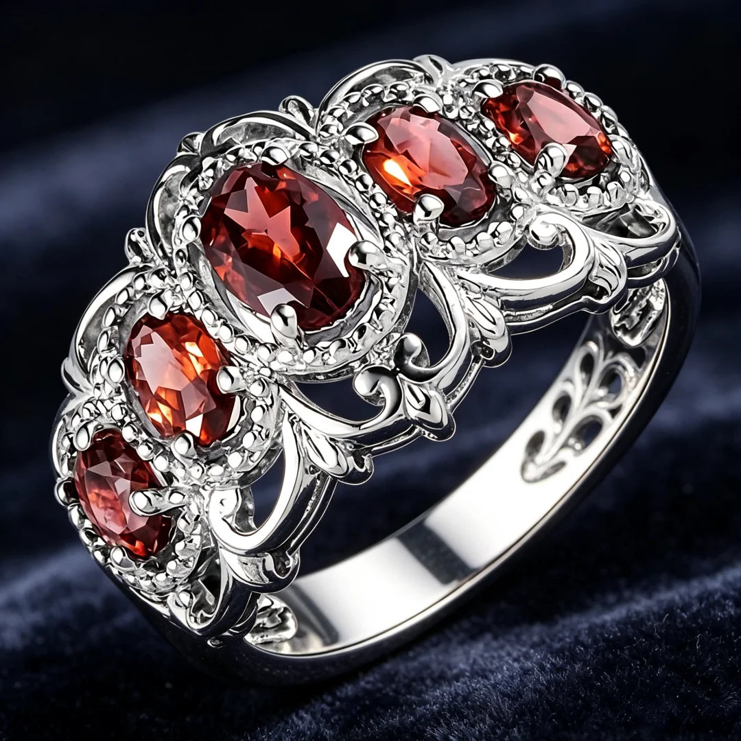 Elegant silver crown ring for women with a cut-style design, featuring intricate details and a polished finish.