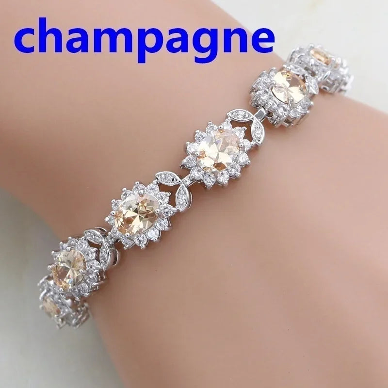 Elegant crystal gemstone bracelet featuring colorful, fashionable design with a temperamental, stylish look.