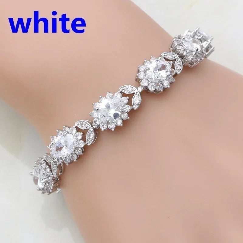Elegant crystal gemstone bracelet by Corporación Turística featuring colorful rainbow glass gems in a fashionable design.