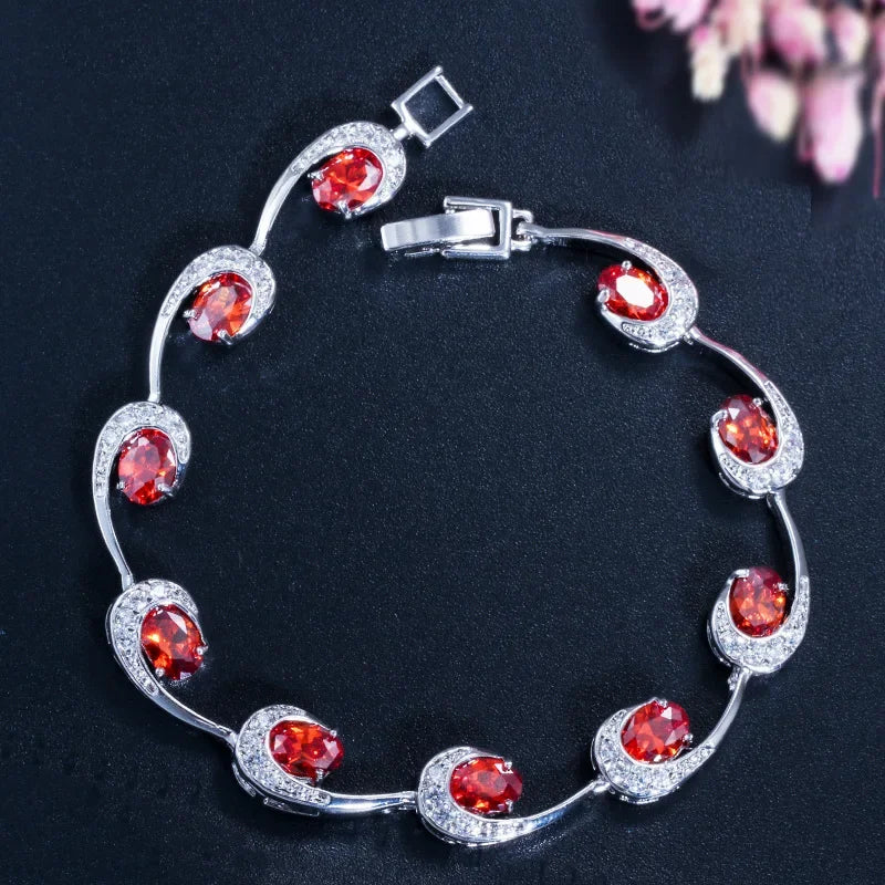 Elegant crystal gemstone bracelet by Corporación Turística featuring colorful, fashionable design with vibrant rainbow hues.