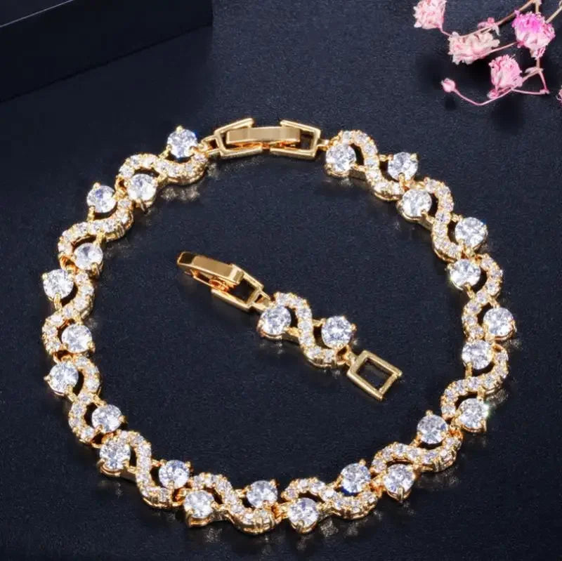 Elegant fashion crystal gemstone bracelet featuring colorful rainbow hues, designed for a sophisticated and stylish look.