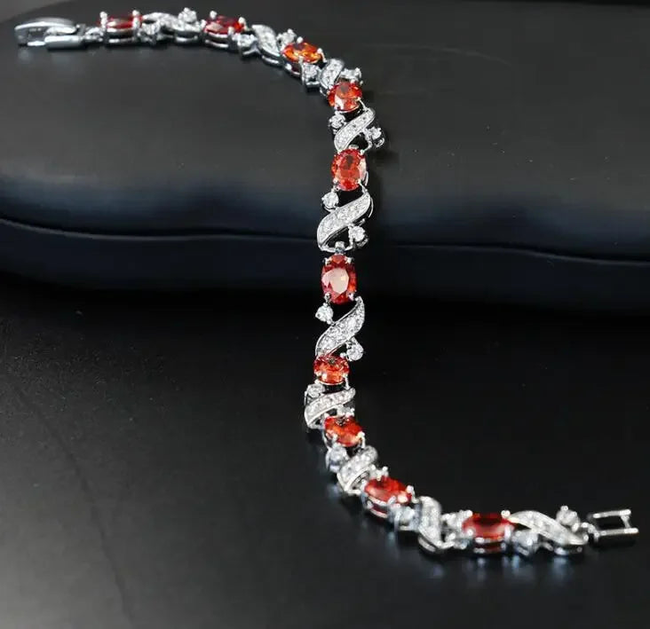 Elegant fashion crystal gemstone bracelet featuring colorful rainbow hues, designed for a stylish and sophisticated look.