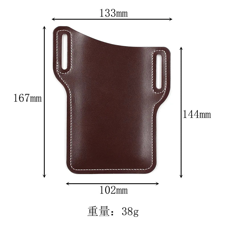 Light brown PU leather men's waist bag with wallet pocket, suitable for running and travel, from Corporación Turística.