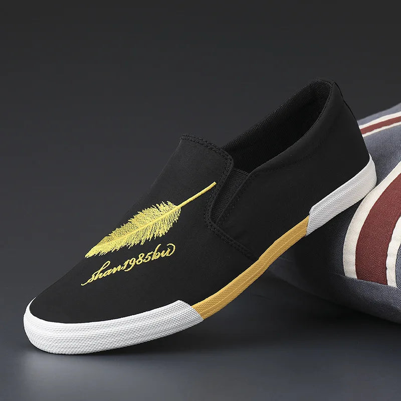 Men's casual canvas shoes by Corporación Turística in yellow, lightweight and comfortable for everyday wear.