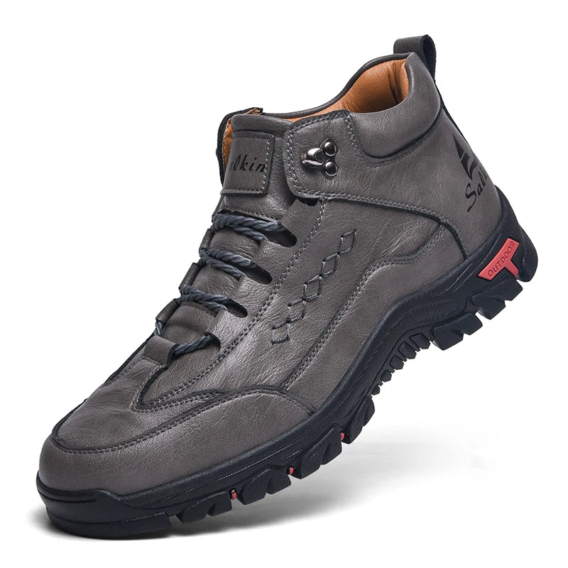 Yellow men's fashion high boots with rounded toes from Corporación Turística, stylish and modern footwear with a sleek design.