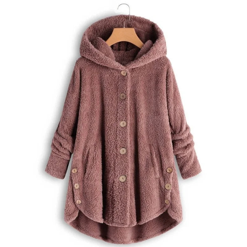 Sky blue Nueva Moda Otoño Invierno coat by Corporación Turística with solid buttons, stylish and warm for cold weather.