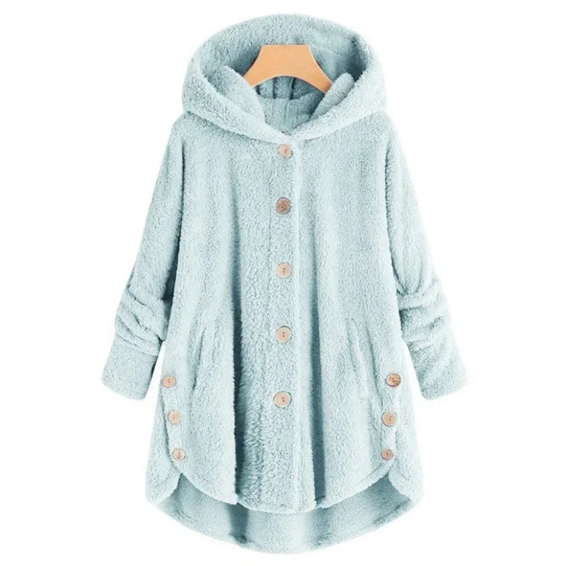 Light blue women's autumn and winter coat from Corporación Turística, featuring a warm, cozy design in XXL size.