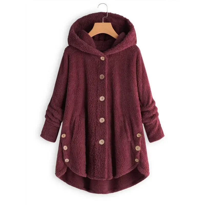 Blue sky-colored women's autumn and winter coat by Corporación Turística, warm and stylish outerwear with a cozy fit.