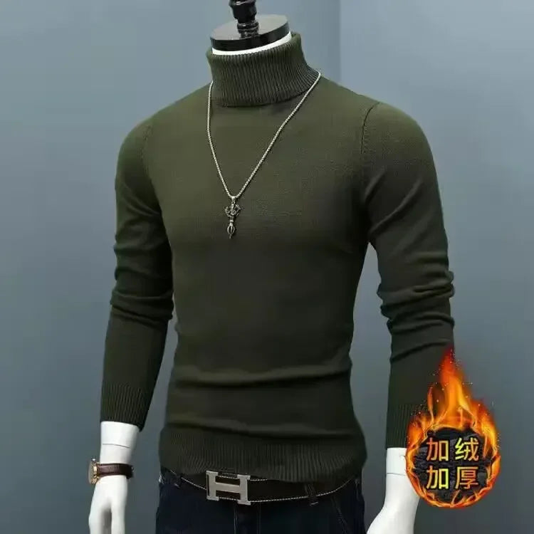 Blue thick winter sweater for men, size 3XL, made by Corporación Turística, featuring a cozy, warm knit fabric.