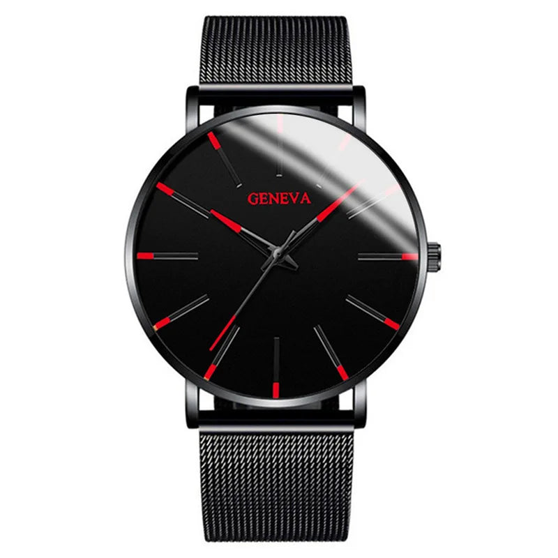 Elegant men's ultrafine quartz watch with a blue dial, featuring a sleek design from Corporación Turística.