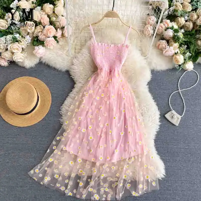 Blue YuooMuoo Korean fashion Margarita floral print dress, single size, stylish and comfortable for casual wear.