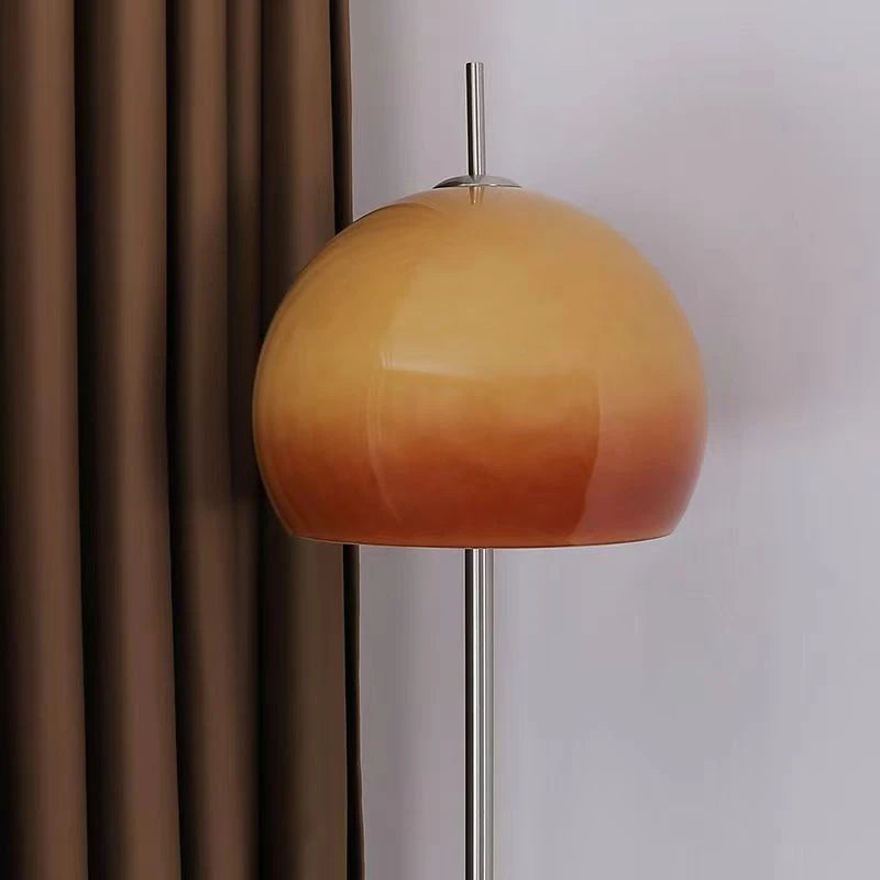 Retro orange crystal LED floor lamp with warm lighting, stylish H-style design by Corporación Turística.