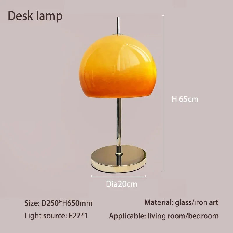 Retro crystal orange floor lamp with LED lighting, stylish h-style design, by Corporación Turística.