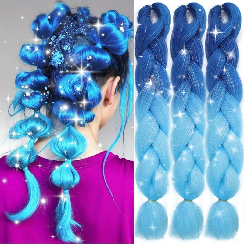 Colorful rainbow synthetic hair extensions from Corporación Turística, featuring shiny, vibrant strands for a bold hair look.