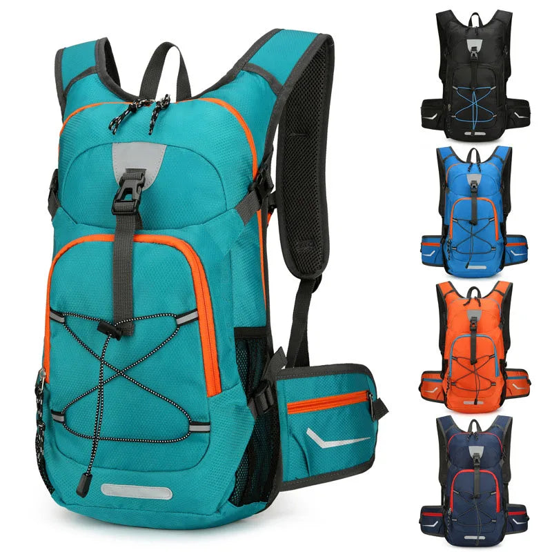Lightweight cycling hydration backpack by Corporación Turística with adjustable straps and water reservoir for sports activities.