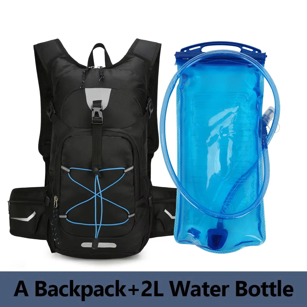 Lightweight hydration backpack for cycling by Corporación Turística, featuring adjustable straps and water reservoir for active sports.