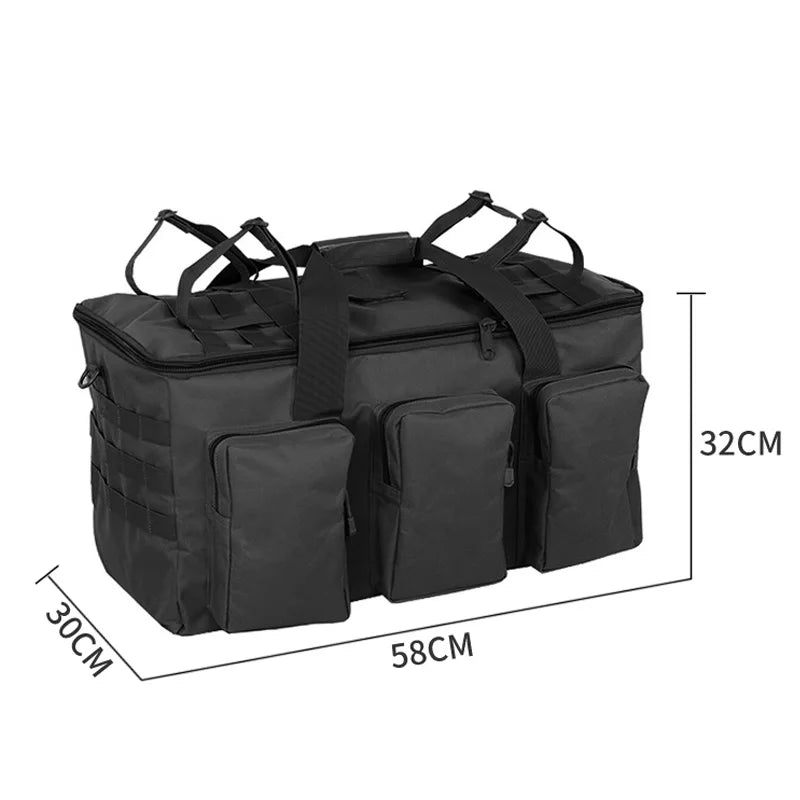 55L canvas travel bag by Corporación Turística, durable camping backpack with spacious main compartment and adjustable straps.
